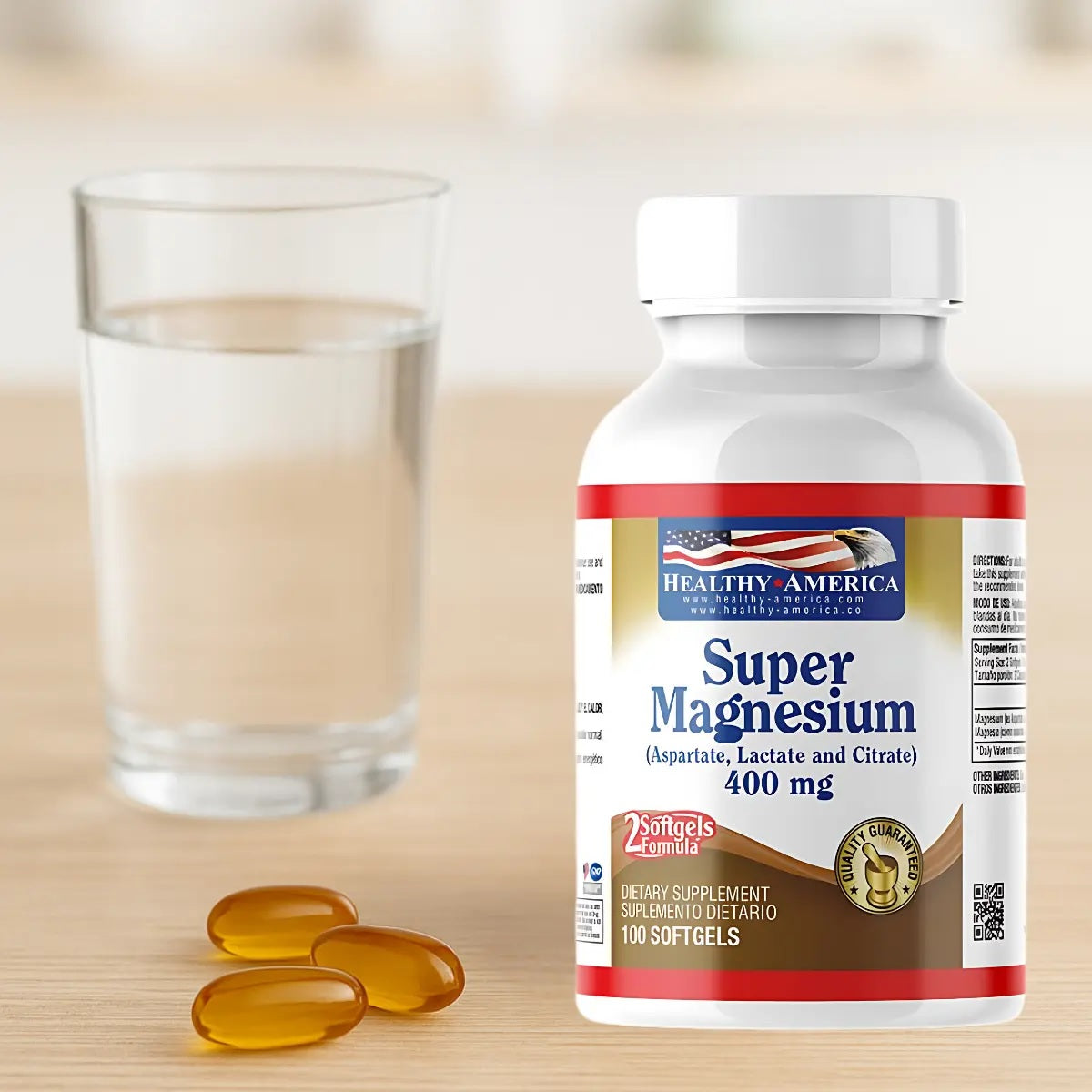Super Magnesio 400 mg | 100 Softgels | Alta Biodisponibilidad | Músculos, Sueño y Sistema Nervioso